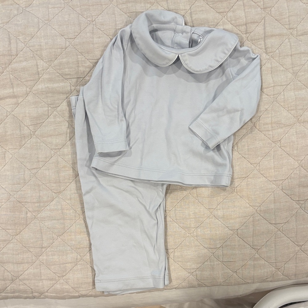 Light Blue 9-12 Month Pima Cotton Set. Lila and Hayes Brand. Great Quality.
